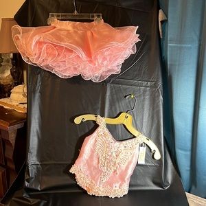 Pink two piece pageant dress